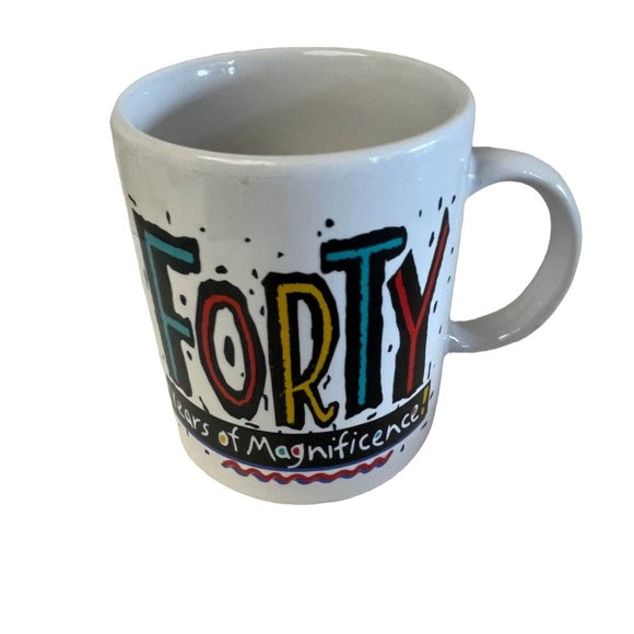 Vintage Amscan Forty Years of Magnificence Coffee Mug Cup White 1995 - Picture 5 of 16